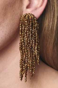 Fountain Earrings-Metallic Faceted Beads-Sachin & Babi Outlet