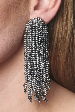 Fountain Earrings-Metallic Faceted Beads-Sachin & Babi Outlet
