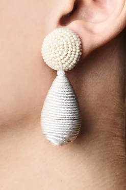 Lottie Earrings-Smooth Beads/Thread-Sachin & Babi Outlet